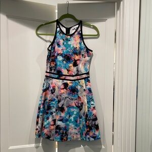 Parker Structured “Scuba” Abstract Floral Dress